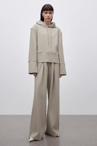 “Time Travel” Short Hooded Sweatshirt for Women, Sports Style Set, Autumn and Winter Casual Sweatpants with Straight-Leg and Draped Fit