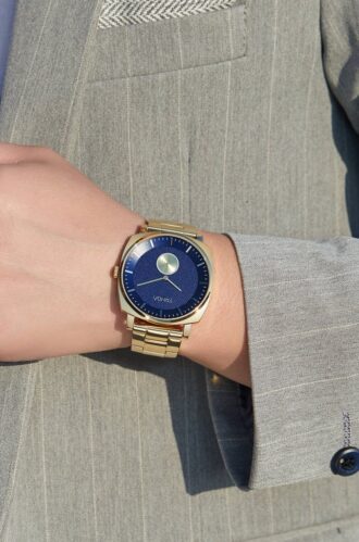 Trnda Men’s Gold Stainless Steel Watch, Blue Dial | Tr45gdb