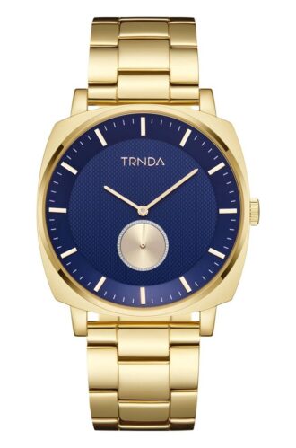 Trnda Men’s Gold Stainless Steel Watch, Blue Dial | Tr45gdb
